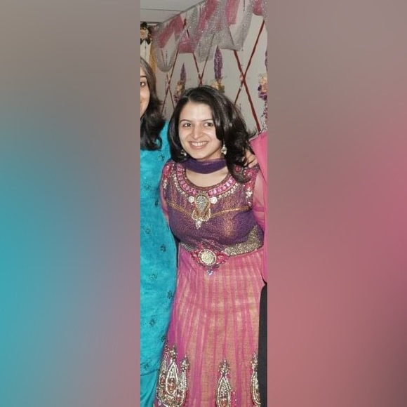 Pink purple Indian Anarkali 3 piece suit - Picture 2 of 3